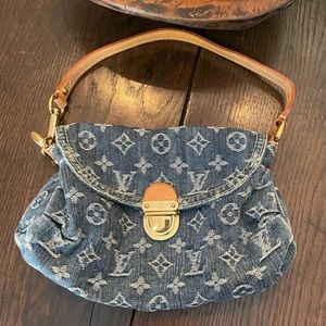 Louis Vuitton Denim Mini Pleaty handbag.